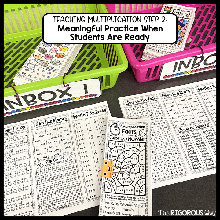 Meaningful Practice When Students Are Ready Multiplication brochures used after students understand strategies